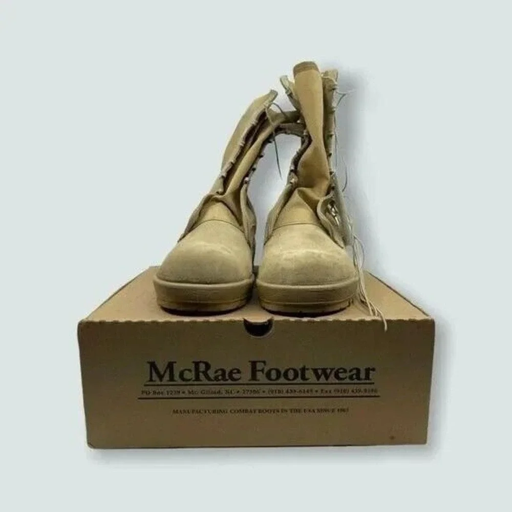 Mcrae‎ Mens Combat Military Boots Desert Tan Round TOE 15.5 WIDE New in Factory